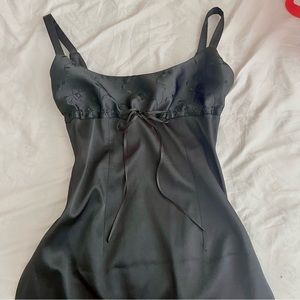 Vintage Compliance Alliance 1995 Black Milkmaid satin mini dress